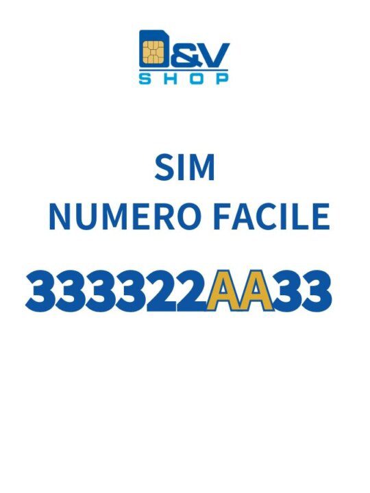SIM Tim Numero Facile 333322AA33 Da Attivare