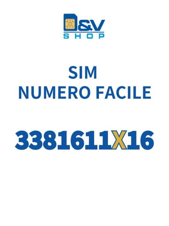 SIM Tim Numero Facile 3381611X16 Da Attivare