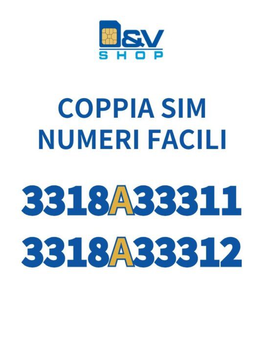 Coppia SIM Tim Numeri Facili 3318A33311 e 3318A33312 Da Attivare