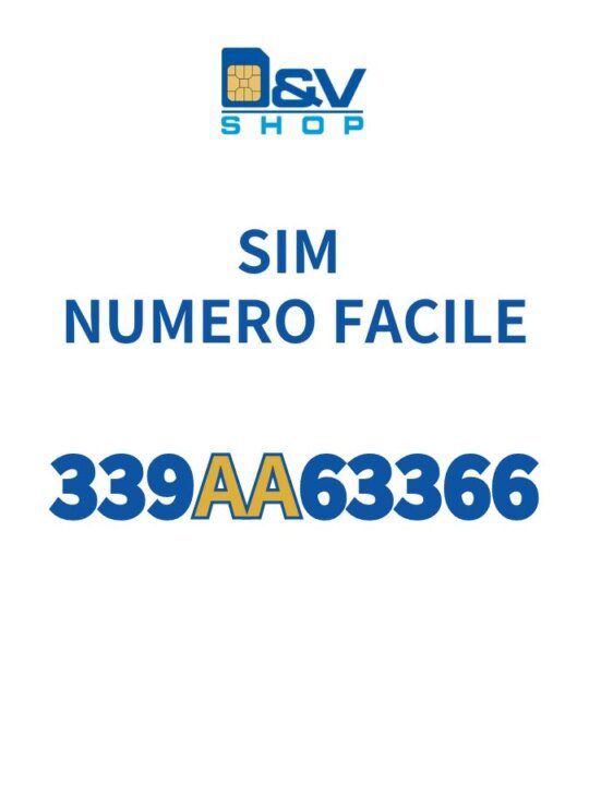 SIM Tim Numero Facile 339AA63366 Da Attivare