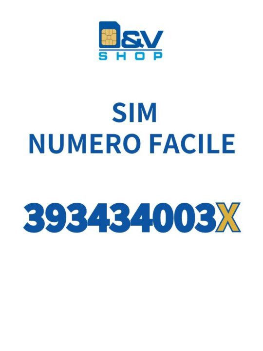 SIM Tre Numero Facile 393434003X Da Attivare