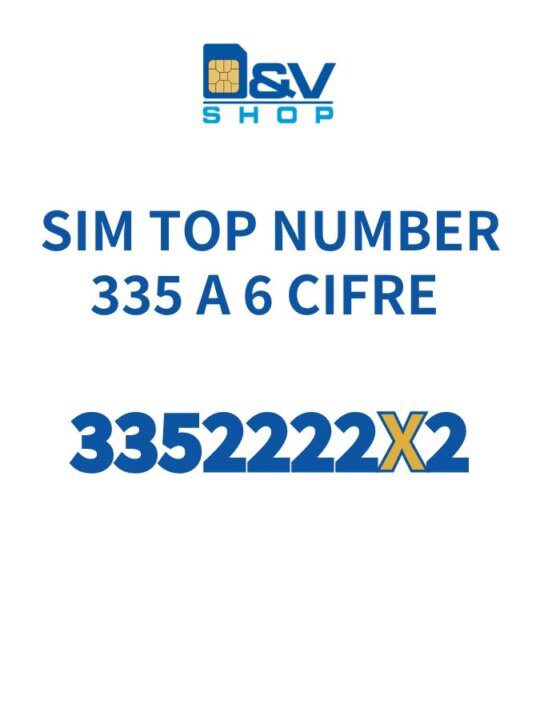 SIM Tim 335 a 6 Cifre 3352222X2 Rarità Numerica Top Number