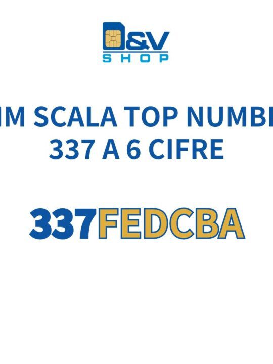 SIM Tim 337 Rarità Numerica a 6 Cifre 337FEDCBA Top Number Scala