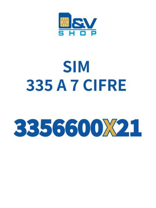 SIM Tim 335 a 7 Cifre 3356600X21