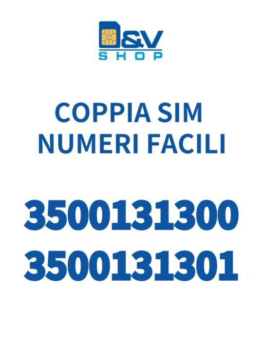 Coppia SIM Kena Mobile Numeri Facili 3500131300 e 3500131301 Da Attivare