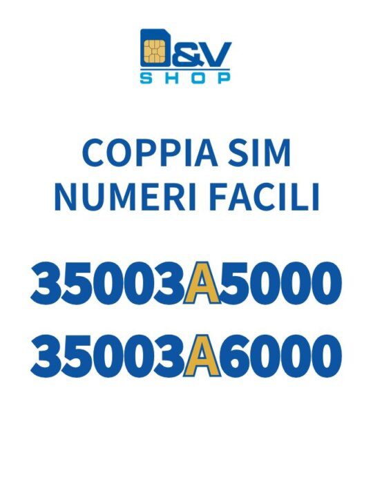 Coppia SIM Kena Mobile Numeri Facili 35003A5000 e 35003A6000 Da Attivare