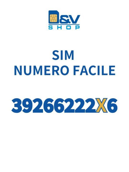 SIM Tre Numero Facile 39266222X6 Da Attivare