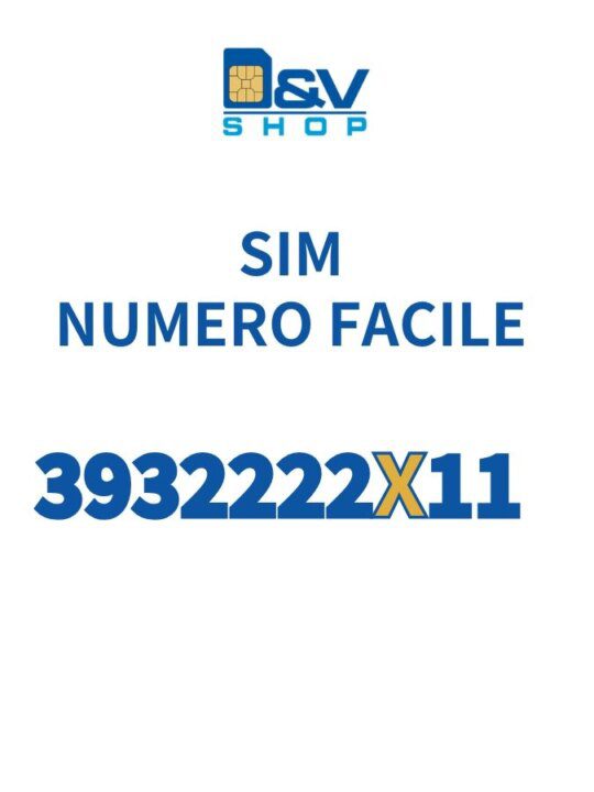 SIM Tre Numero Facile 3932222X11 Da Attivare