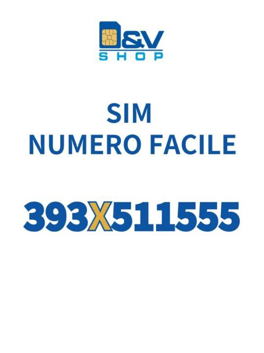 SIM Tre Numero Facile 393X511555 Da Attivare