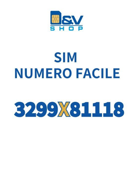 SIM Wind3 Numero Facile 3299X81118 Da Attivare
