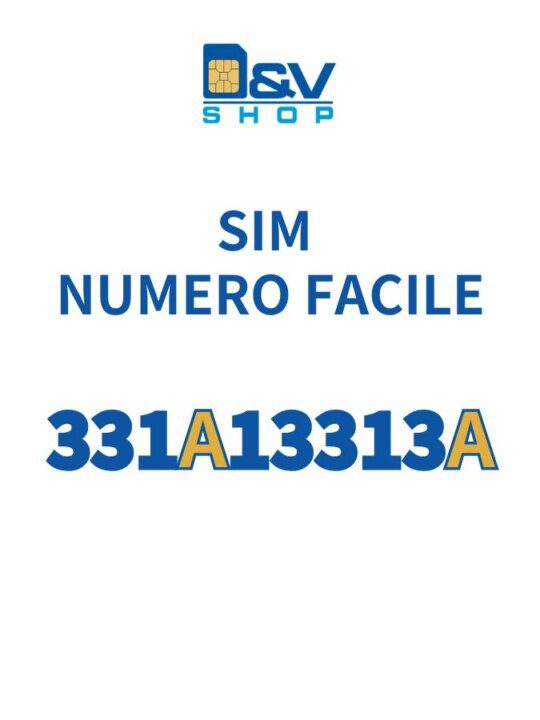 SIM Tim Numero Facile 331A13313A Da Attivare