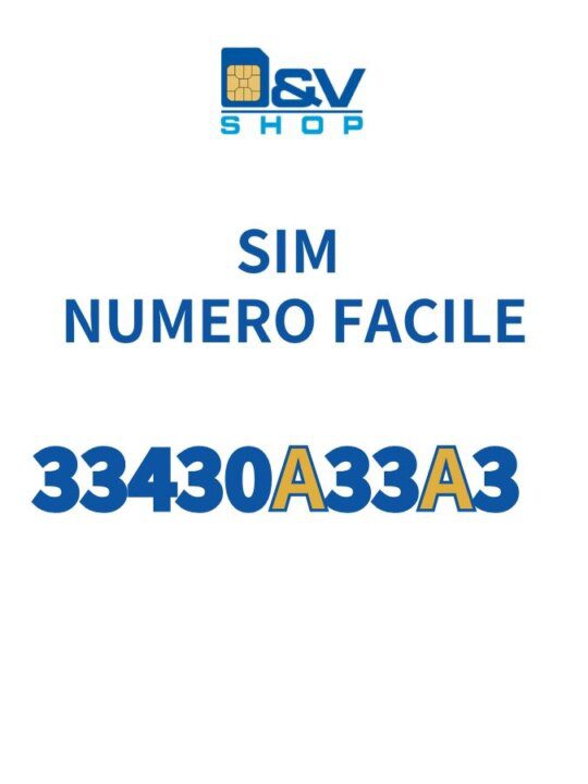 SIM Tim Numero Facile 33430A33A3 Da Attivare