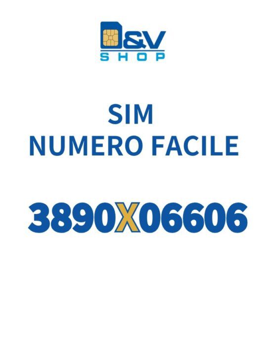 SIM Wind3 Numero Facile 3890X06606 Da Attivare