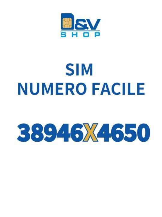 SIM Wind3 Numero Facile 38946X4650 Da Attivare