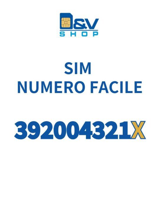 SIM Tre Numero Facile 392004321X Da Attivare