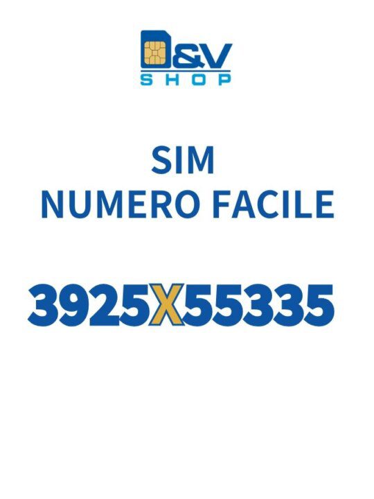SIM Tre Numero Facile 3925X55335 Da Attivare