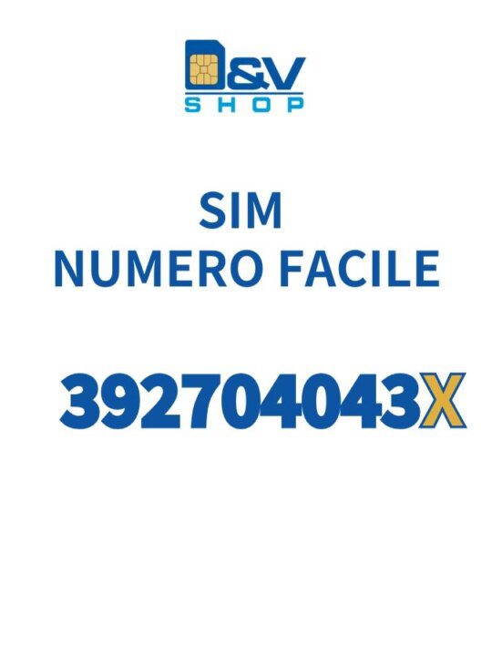 SIM Tre Numero Facile 392704043X Da Attivare