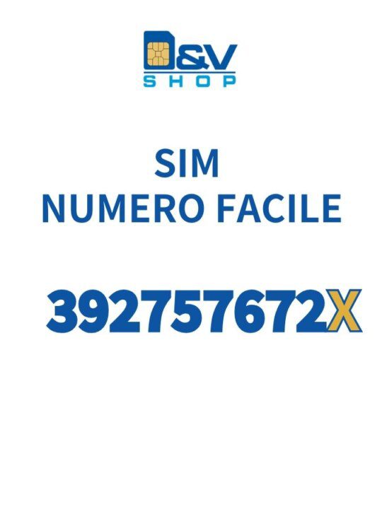 SIM Tre Numero Facile 392757672X Da Attivare