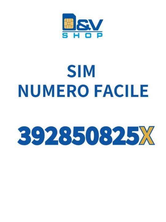 SIM Tre Numero Facile 392850825X Da Attivare