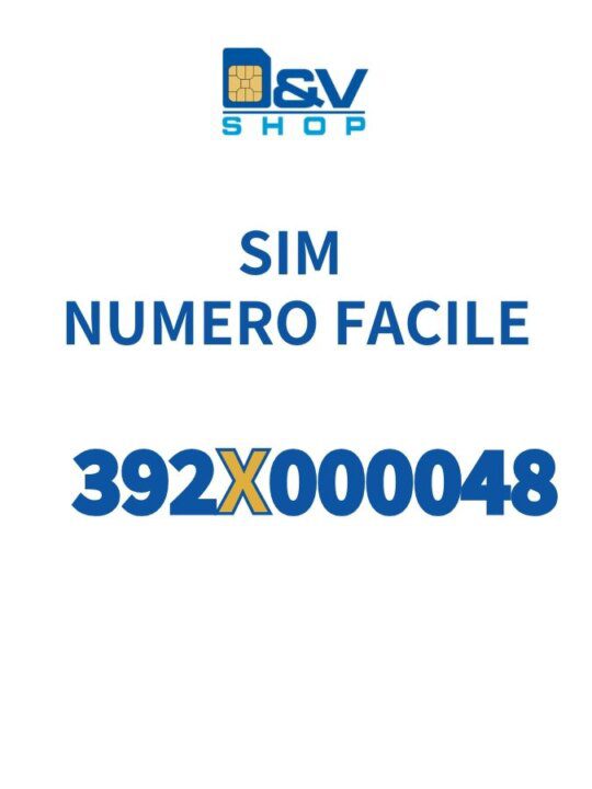 SIM Tre Numero Facile 392X000048 Da Attivare