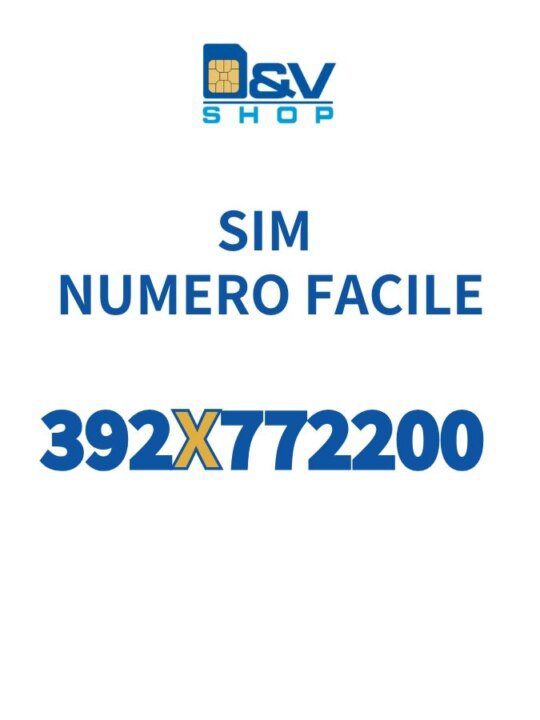 SIM Tre Numero Facile 392X772200 Da Attivare