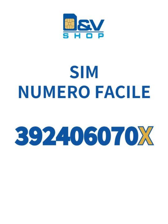 SIM Tre Numero Facile 392406070X Da Attivare