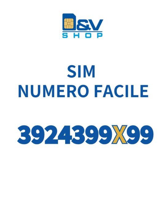 SIM Tre Numero Facile 3924399X99 Da Attivare