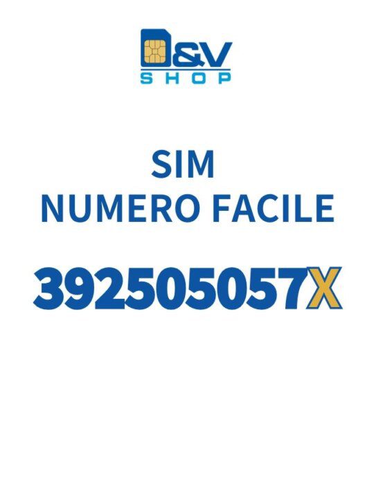 SIM Tre Numero Facile 392505057X Da Attivare