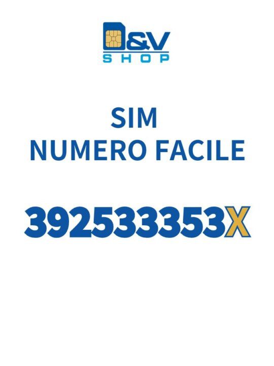 SIM Tre Numero Facile 392533353X Da Attivare