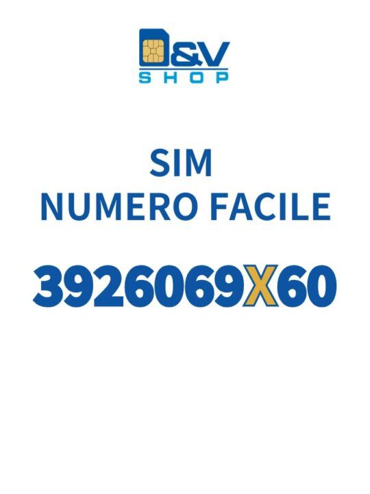 SIM Tre Numero Facile 3926069X60 Da Attivare