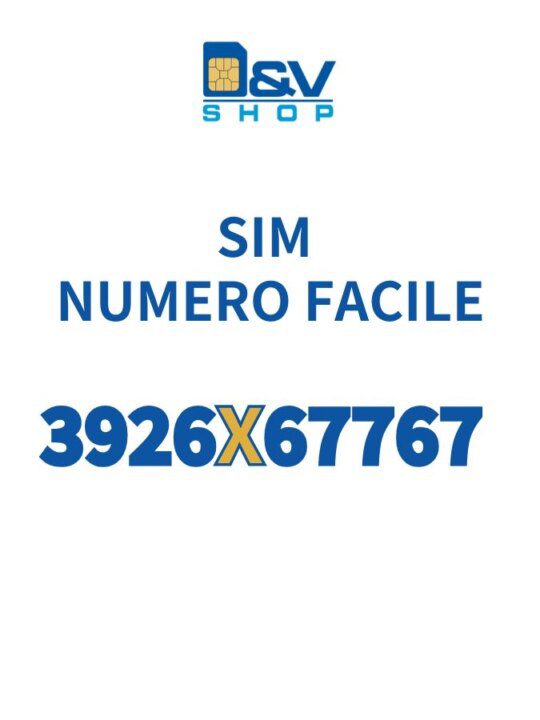SIM Tre Numero Facile 3926X67767 Da Attivare