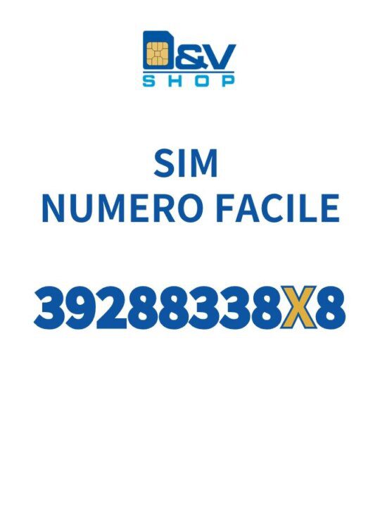 SIM Tre Numero Facile 39288338X8 Da Attivare