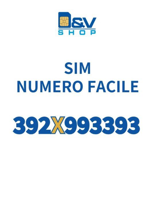 SIM Tre Numero Facile 392X993393 Da Attivare