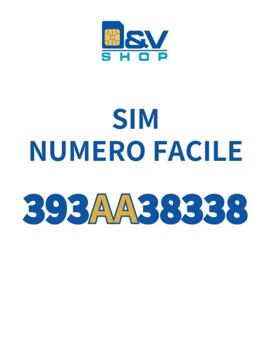 SIM Tre Numero Facile 393AA38338 Da Attivare