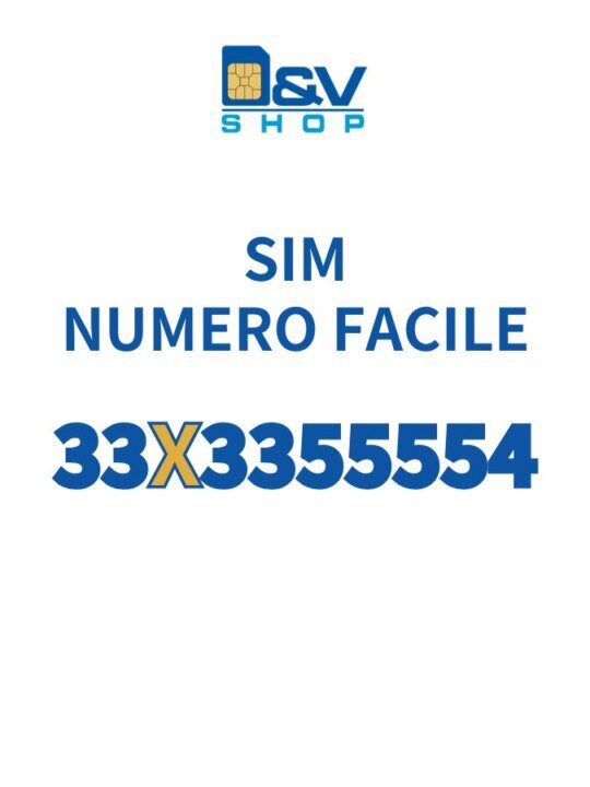 SIM Tim Numero Facile 33X3355554 Da Attivare