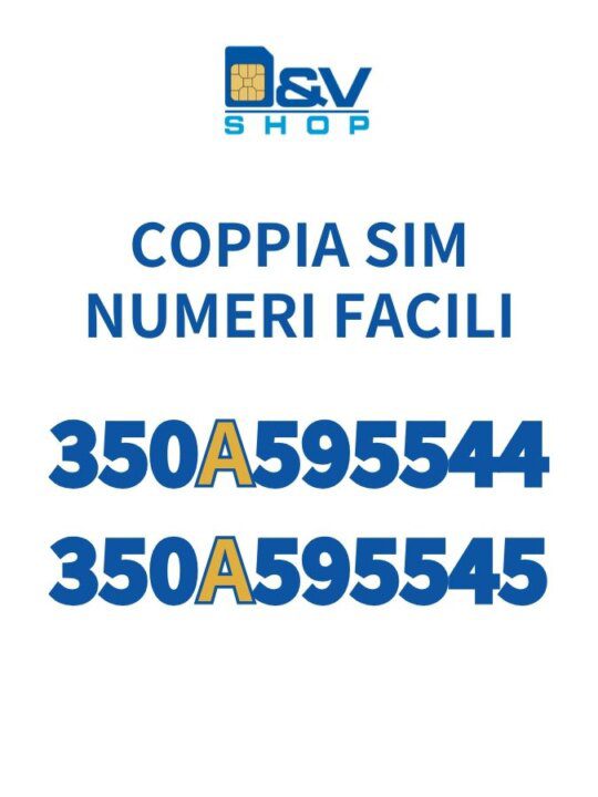 Coppia SIM Kena Mobile Numeri Facili 350A595544 e 350A595545 Da Attivare