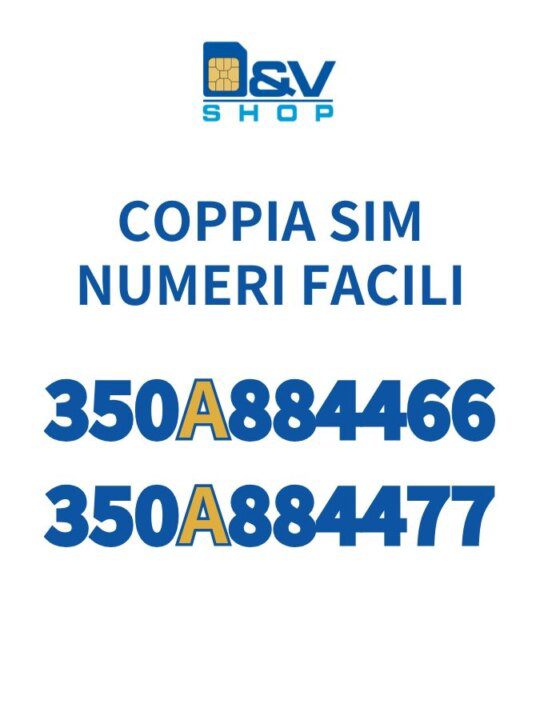Coppia SIM Kena mobile Numeri Facili 350A884466 e 350A884477 Da Attivare