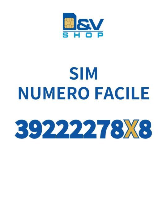 SIM Tre Numero Facile 39222278X8 Da Attivare