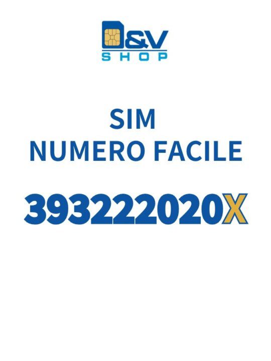 SIM Tre Numero Facile 393222020X Da Attivare
