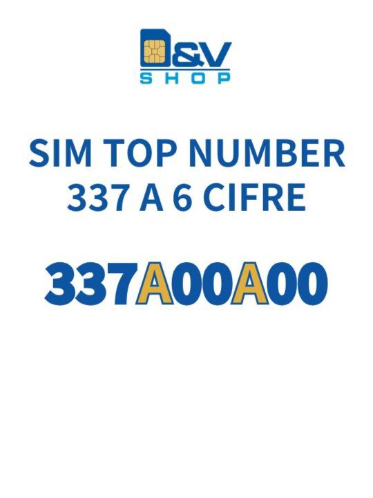 SIM Tim 337 Rarità Numerica a 6 Cifre 337A00A00 Top Number
